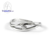 แหวนทองคำขาว แหวนเพชร แหวนคู่ แหวนแต่งงาน แหวนหมั้น - R1234DWG
